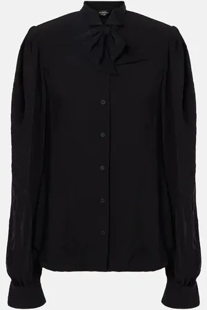 Balenciaga Tie-neck crÃªpe blouse