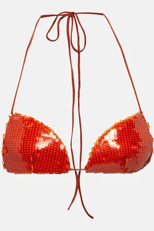 LAQUAN SMITH Sequined halterneck bra top