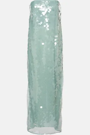 Staud Casey sequined strapless maxi dress