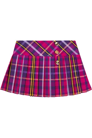 VERSACE Tartan pleated skirt
