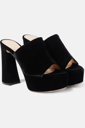 Gianvito Rossi Holly velvet platform mules