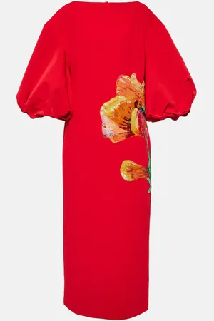 Safiyaa Amira embroidered floral midi dress