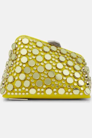 The Attico Midnight Mini embellished leather clutch