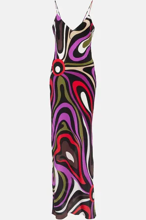 Puccini Marmo silk crÃªpe de chine maxi dress