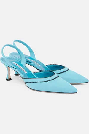 Manolo Blahnik Brontiasli suede slingback pumps