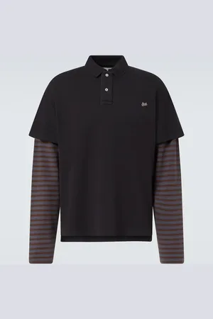 ERL Striped cotton-blend polo shirt