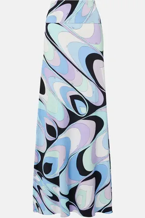 Puccini Jersey satin maxi skirt