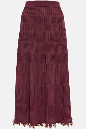 Simkhai Malia ribbed-knit midi skirt