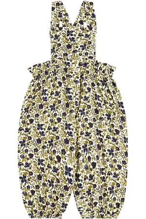 BONPOINT Baby Papaye floral cotton overalls
