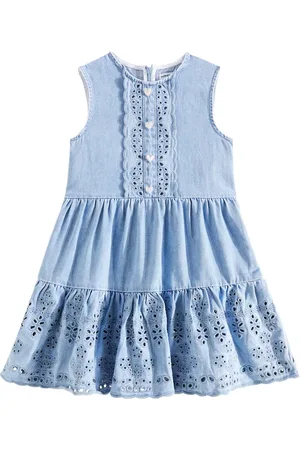 Self-Portrait Broderie anglaise denim dress