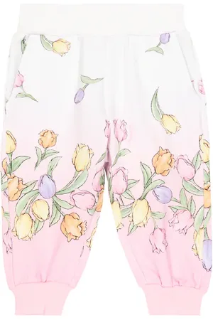 MONNALISA Baby floral cotton-blend sweatpants