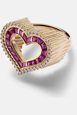Marie Lichtenberg Love 18kt ring with diamonds and rubies