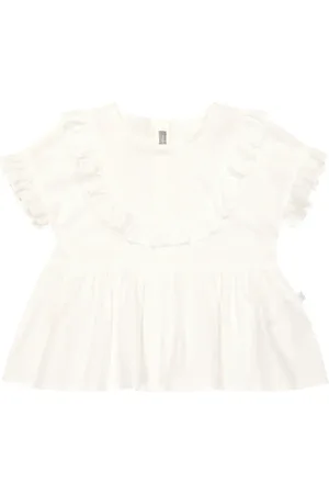 Il gufo Ruffled cotton-blend poplin blouse