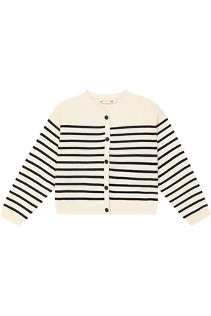 BONPOINT Demy striped wool and cotton cardigan