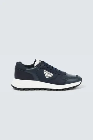 Prada Logo leather-trimmed sneakers