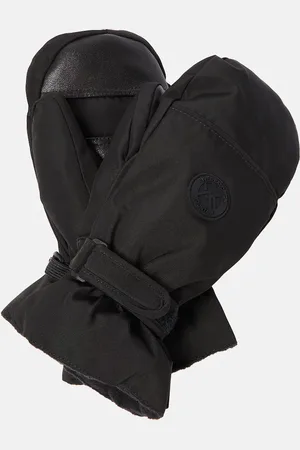 YVES SALOMON Leather-trimmed mittens