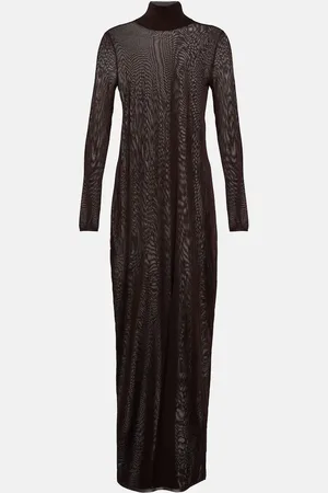 Alaïa High-neck knit maxi dress
