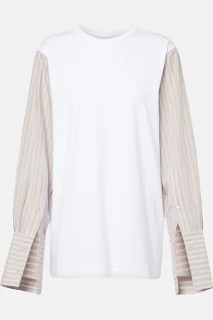 DRIES VAN NOTEN Deconstructed cotton-blend T-shirt
