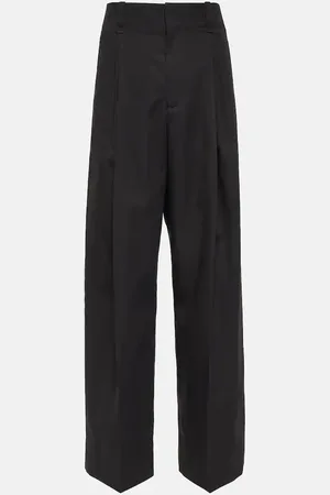 Bottega Veneta Mid-rise cotton and silk wide-leg pants