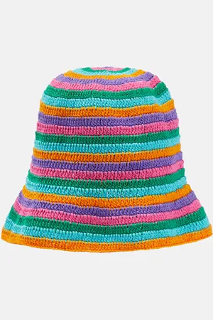 ANNA KOSTUROVA Striped crochet bucket hat