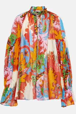 Etro Printed cotton and silk blouse