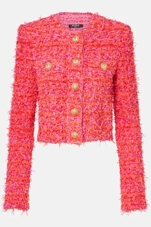 Balmain Sequined cropped tweed jacket