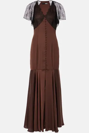 ROTATE Lace-trimmed maxi dress