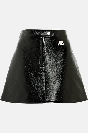 Courrèges Logo A-line faux leather miniskirt