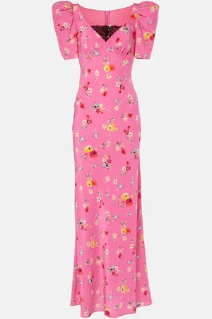 RODARTE Lace-trimmed silk maxi dress