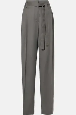 The Row Lonan high-rise silk straight pants