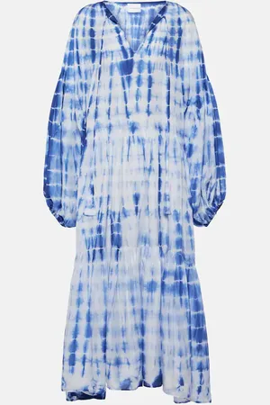 ANNA KOSTUROVA Amelia tie-dye tiered silk midi dress