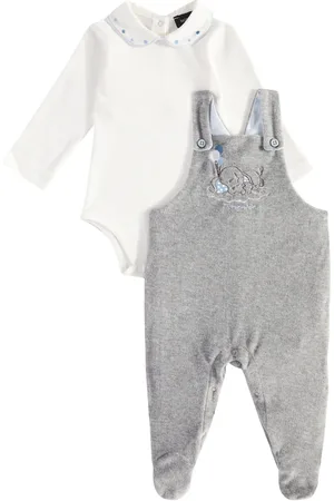 MONNALISA Baby cotton bodysuit and overall set