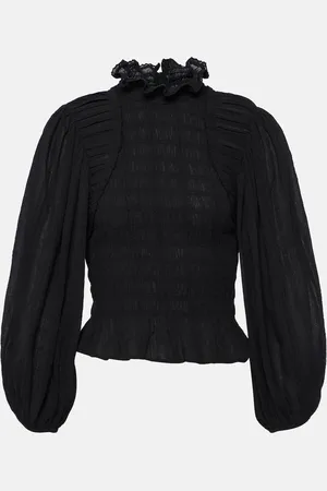 Marant Etoile Idris smocked cotton-blend blouse