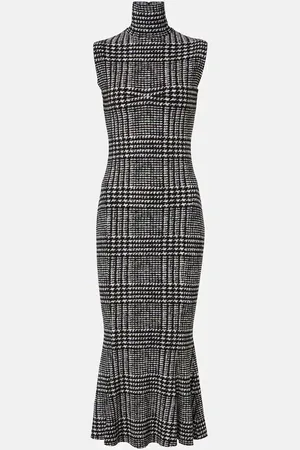 Norma Kamali Checked midi dress