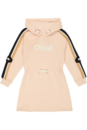 Chloé Hooded logo cotton dress