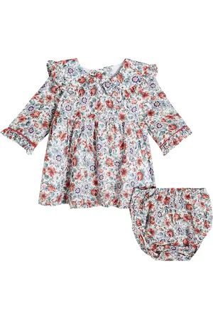 La Coqueta Baby Marta floral cotton dress and bloomers set