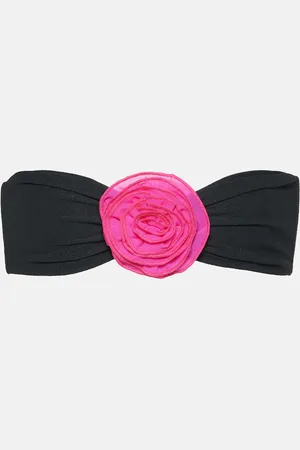 SAME Rose applique bandeau bikini top