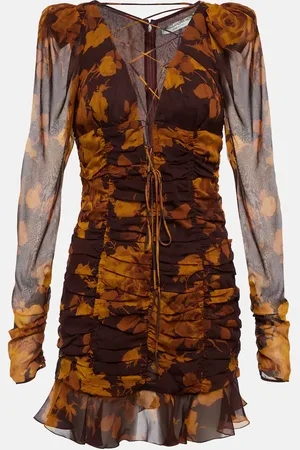 Alessandra Rich Floral silk georgette minidress
