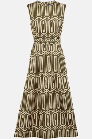 Max Mara Andreis printed cotton poplin midi dress