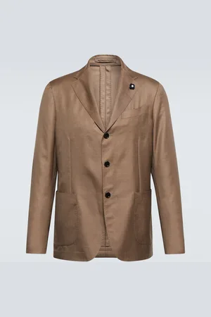 LARDINI Single-breasted cashmere and silk blazer