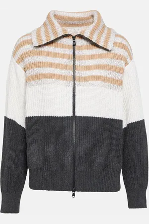 Brunello Cucinelli Striped wool, cashmere, and silk sweater