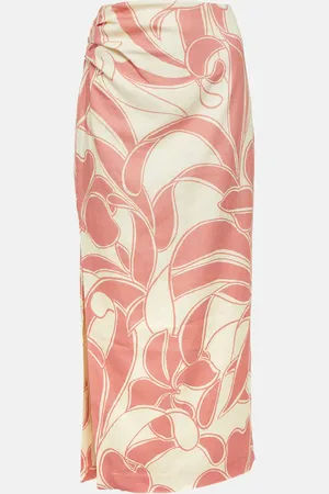 SIR Belletto printed linen maxi skirt