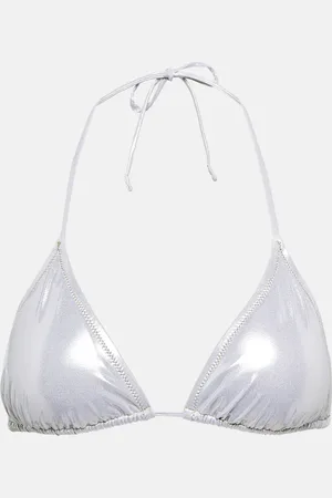 Reina Olga Love Triangle lamÃ© bikini top