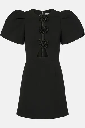 Rebecca Vallance Aubree floral-appliquÃ© crÃªpe minidress