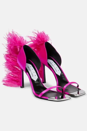 AREA X Sergio Rossi Amazon feather-trimmed sandals