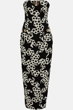 AREA Crystal-embellished jacquard maxi dress