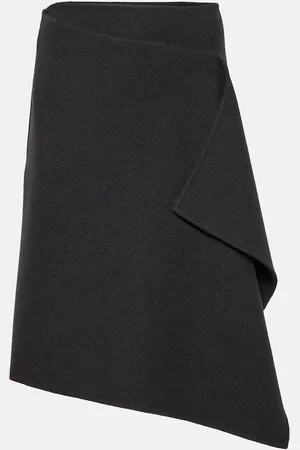 The Row Bartellina draped cashmere midi skirt