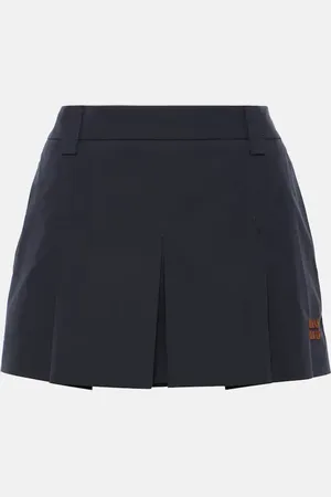 Miu Miu Pleated cotton-blend miniskirt