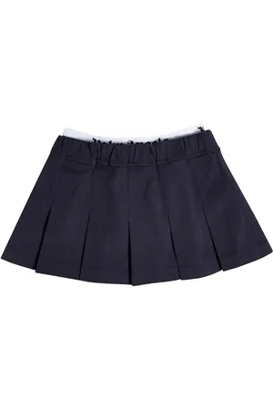 Palm Angels Logo pleated cotton-blend skirt