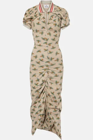 Vivienne Westwood Pulling gathered cotton midi dress